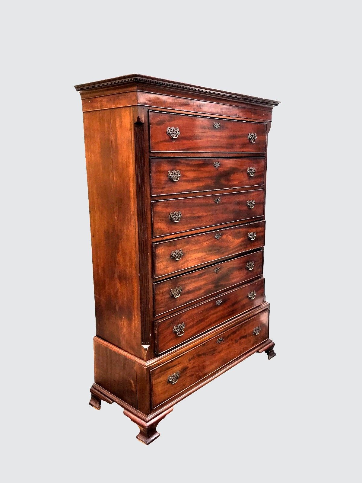 IMPORTANT 18TH CENTURY DUTCH WEST INDIES GEORGE III CHEST ON CHEST TALL CHEST