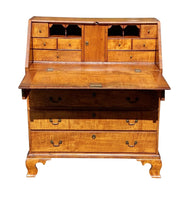 Load image into Gallery viewer, 18th C Antique New England Chippendale Apple Wood Slant Lid Secretary Desk