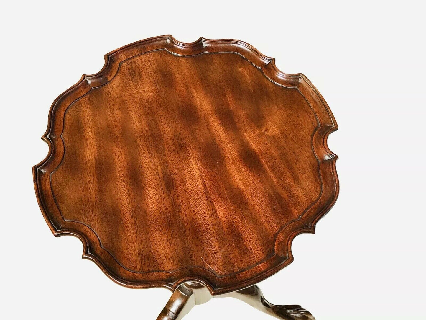 20TH C CHIPPENDALE ANTIQUE STYLE MAHOGANY PIE CRUST KETTLE / WINE STAND