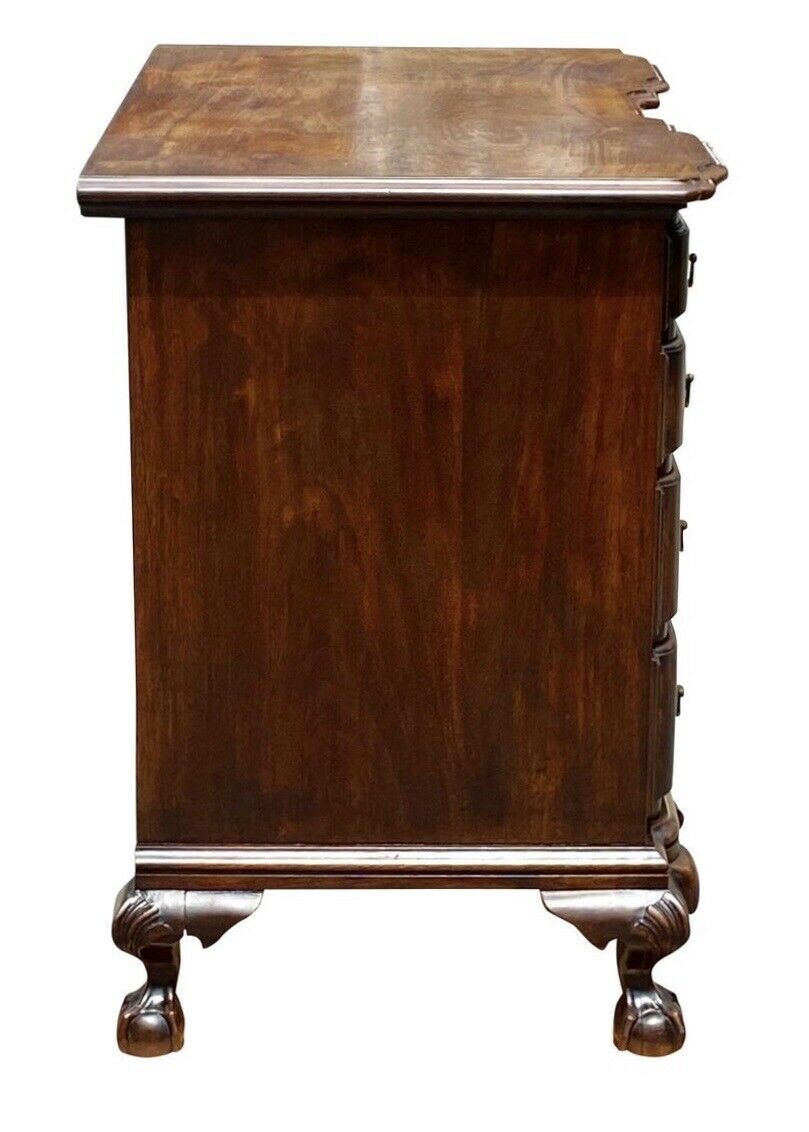 18th C Antique Chippendale Mahogany Shell Carved Knee Hole Desk / Dressing Table