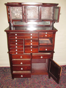 FINE 19TH CENTURY 20 DRAWER MAHOGANY DENTAL CABINET BY THE AMERICAN CABINET CO.