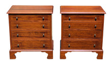 Load image into Gallery viewer, 19th Century Antique Pair of Mahogany Bachelors Chests / Nightstands