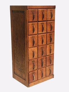 EARLY 20TH C ANTIQUE ARTS & CRAFTS / MISSION OAK INDUSTRIAL INDEX FILE CABINET