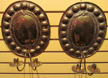 Load image into Gallery viewer, 18TH CENTURY PAIR OF BRASS WALL SCONCES WITH FINE EMBOSSING