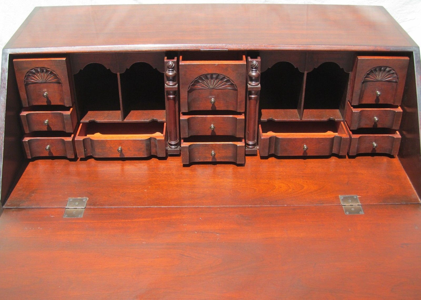 CHIPPENDALE STYLED BLOCK FRONT DESK-GODDARD REPRODUCTION BY EDISON INST