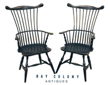 Load image into Gallery viewer, 20TH C ANTIQUE STYLE PAIR OF COMB BACK PHILADELPHIA WINDSOR CHAIRS