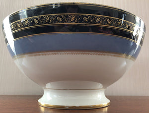 LIMOGES WILLIAM GUERIN & CO JEWELERS AZURE & COBALT BLUE PUNCHBOWL