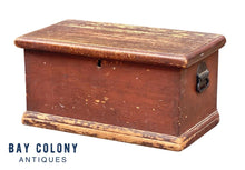 Load image into Gallery viewer, 18th C Antique Queen Anne Red Wash Document Box / Stagecoach Trunk