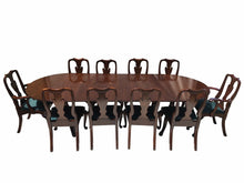 Load image into Gallery viewer, 20TH C HENKEL HARRIS DOUBLE PEDESTAL DINING SET ~ BANQUET TABLE &amp; 10 CHAIRS
