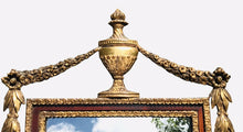 Load image into Gallery viewer, 19TH C ANTIQUE MAHOGANY FEDERAL PERIOD LION &amp; URN CARVED GILT MIRROR