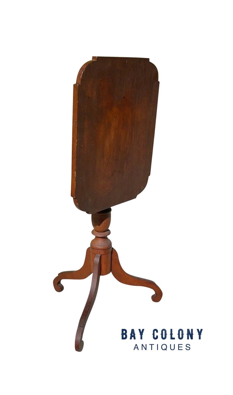 Federal Cherry New England Candlestand With Spider Legs & Ovolo Top Circa 1790