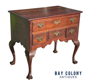 Antique Queen Anne Pennsylvania Walnut Dressing Table / Lowboy With Trifid Feet