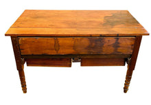Load image into Gallery viewer, 19TH C ANTIQUE VICTORIAN SOUTHERN YELLOW PINE SOW BELLY KITCHEN / BAKERS TABLE