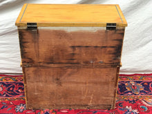 Load image into Gallery viewer, EARLY 19TH CENTURY NEW ENGLAND ANTIQUE PINE GRAIN MUSTARD PAINTED COMMODE