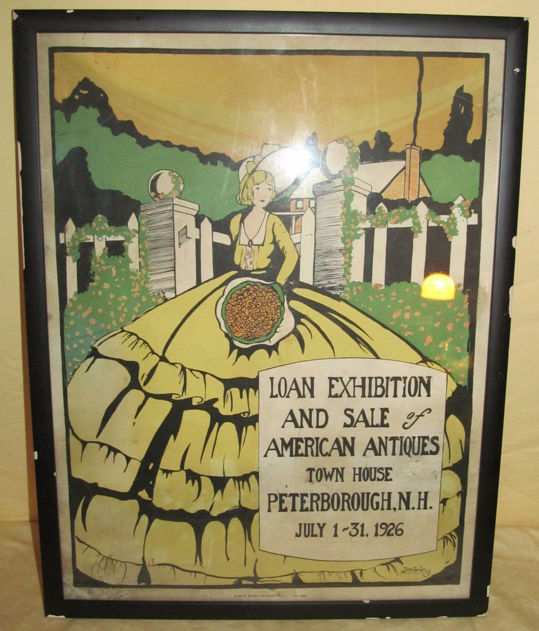 ART NOUVEAU ANTIQUE ADVERTISING POSTER - PETERBOROUGH N.H. JULY 1926