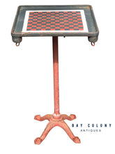 Load image into Gallery viewer, 19TH C ANTIQUE VICTORIAN CAST IRON CHECKERBOARD TOP GAME TABLE