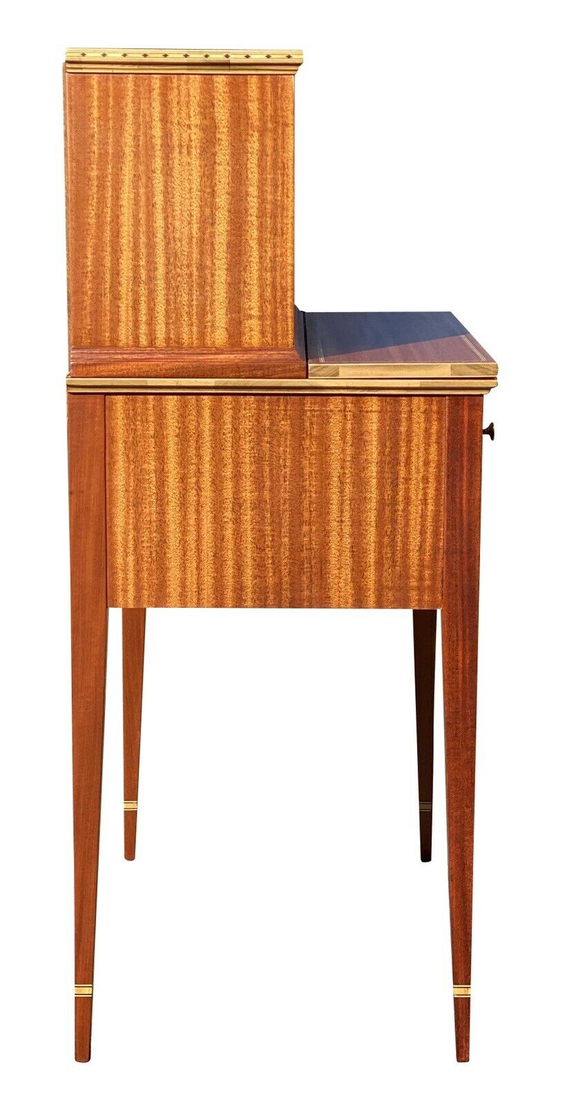 20th C Federal Antique Style Mahogany Tambour Ladies Secretary Desk