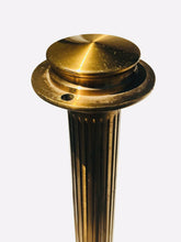 Load image into Gallery viewer, ANTIQUE ART DECO HOTEL / MOVIE THEATRE FLUTED BRASS STANCHIONS W/ VELVET ROPES