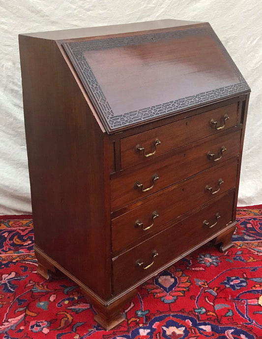 ANTIQUE CHINESE CHIPPENDALE STYLED MAHOGANY DESK IN DESIRABLE SIZE