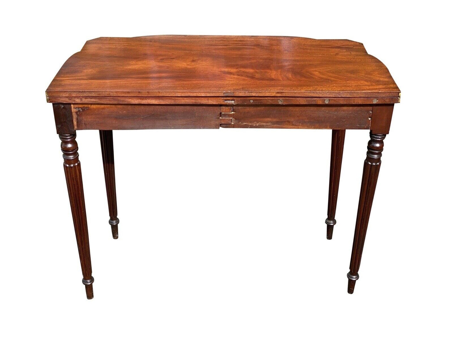 Antique Mahogany Card Table / Game Table With Canted Corners - Boston CA 1810