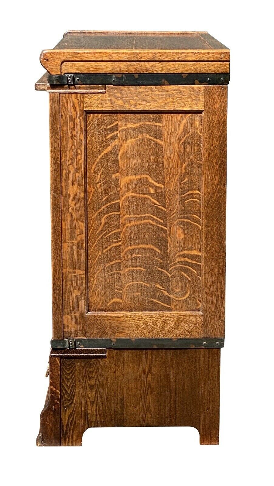 19th C Antique Oak Encyclopedia Size Large Barrister Bookcase / Cabinet - Globe