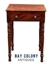 Load image into Gallery viewer, 19th C Antique Cherry Sheraton Work Table / Nightstand ~ Isaac Wright Hartford