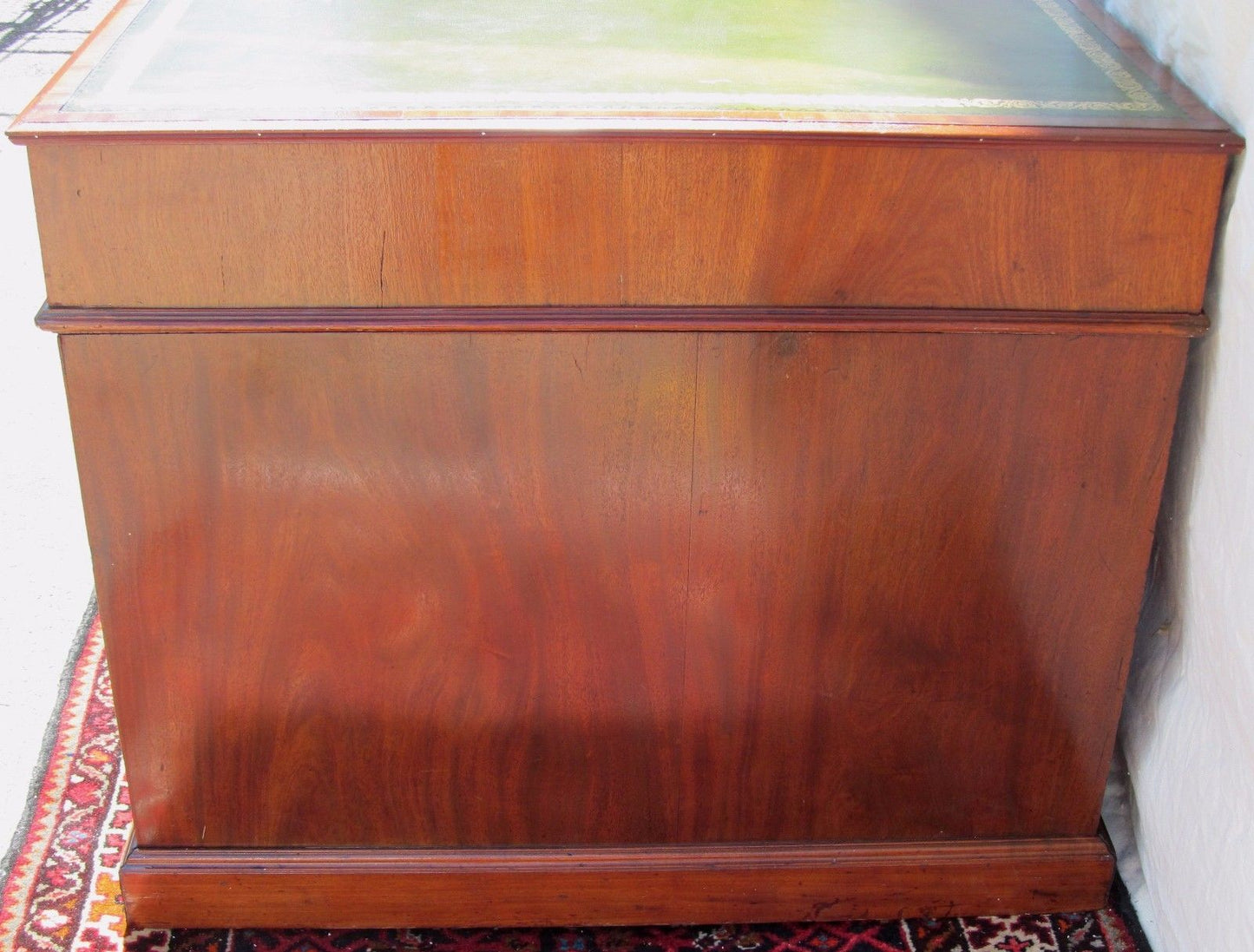 FINE GEORGIAN MAHOGANY CAMPAIGN DESK WITH LEATHER TOP AND PARTNER'S DESK FEATURE