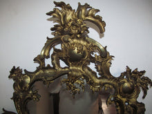 Load image into Gallery viewer, FINE 19TH CT FRENCH BRASS ROCOCO BRASS MIRROR IN NICE GOLD DORE WASH