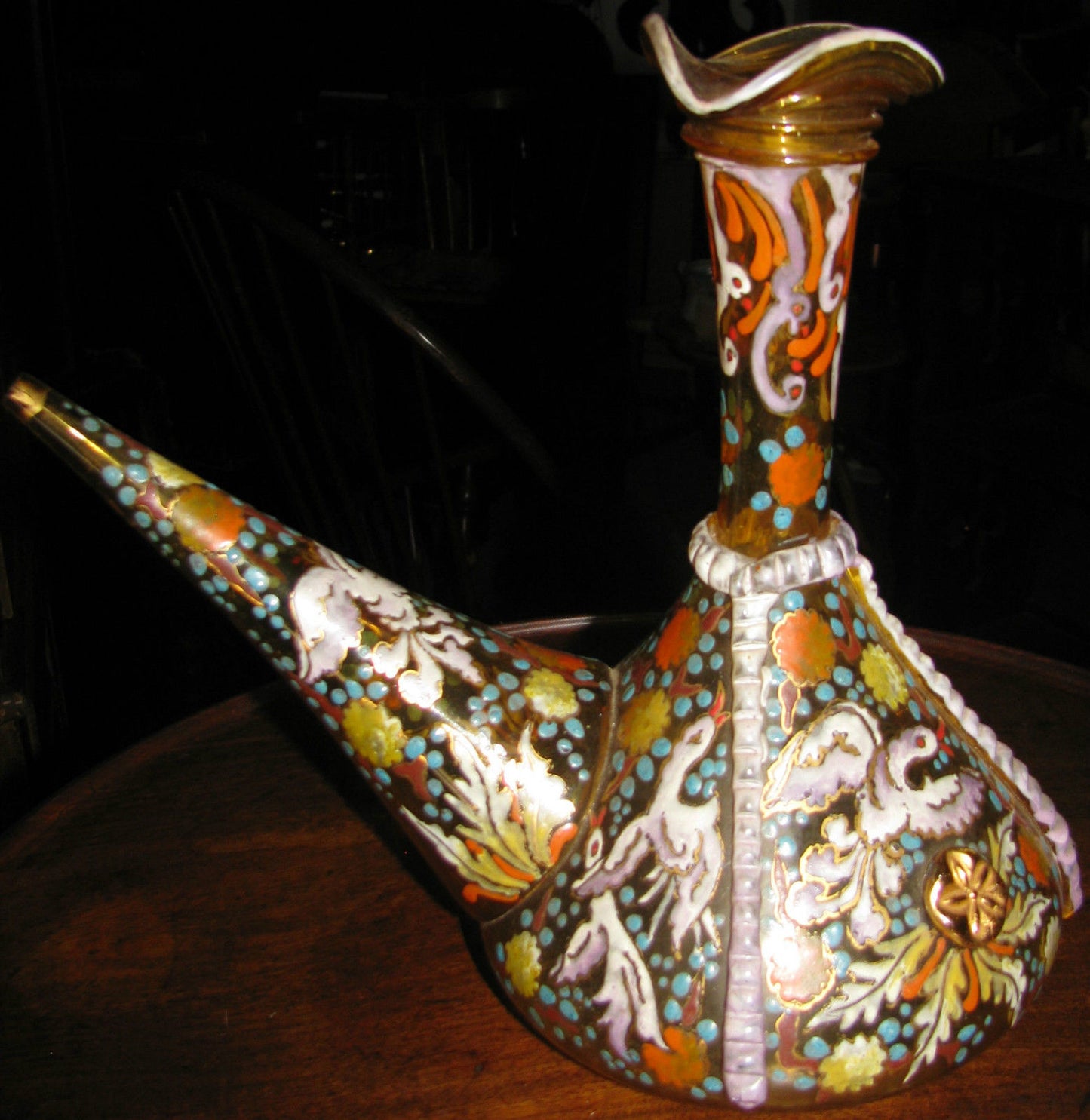MOSER PITCHER WITH FINELY APPLIED ENAMEL WORK