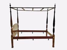 Load image into Gallery viewer, 20TH C HENKEL HARRIS QUEEN SIZE MAHOGANY RICE CARVED PLANTATION TESTER BED