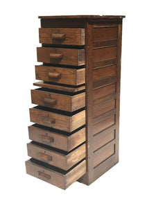 19TH C VICTORIAN ANTIQUE INDUSTRIAL OAK MAP / LATERAL FILE CABINET