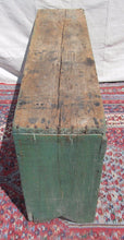 Load image into Gallery viewer, 19TH CENTURY NEW ENGLAND PINE BUCKET BENCH IN OLD APPLE GREEN PAINT