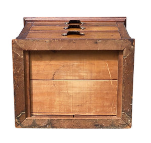 Antique Victorian Walnut Letter Size Desktop File Cabinet / Filing Cabinet