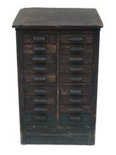 Load image into Gallery viewer, 19TH C VICTORIAN INDUSTRIAL OAK HAMILTON MFG CO TYPE MAKERS FILE / CABINET