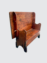 Load image into Gallery viewer, EARLY 19TH CENTURY NEW ENGLAND PRIMITIVE PUMPKIN PINE HUTCH TABLE WITH SEAT BOX