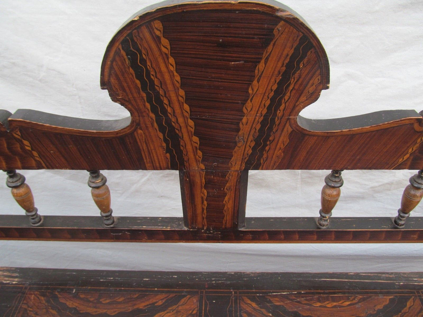 SUPERB EARLY 19TH CENTURY GRAIN PAINTED SETTLE BENCH-EXCEPTIONAL SPECIMEN-LOOK!