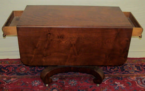 EXCEPTIONAL EMPIRE MAHOGANY BREAKFAST TABLE ON FINELY FORMED OGEE BASE