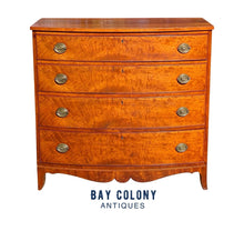 Load image into Gallery viewer, 18th C Antique Massachusetts Mahogany Bow Front Dresser / Chest of Drawers