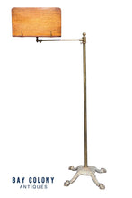 Load image into Gallery viewer, 19th C Antique Victorian Mahogany &amp; Brass Adjustable Music Stand