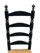 Load image into Gallery viewer, 18TH C ANTIQUE WILLIAM &amp; MARY NEW ENGLAND LADDER BACK CHAIR