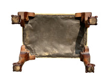 Load image into Gallery viewer, Antique Queen Anne / Chippendale Style Walnut Footstool With Ball &amp; Claw Legs