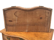 Load image into Gallery viewer, 19TH C TIGER MAPLE CHIPPENDALE SERPENTINE ANTIQUE DRESSER / BACHELORS CHEST