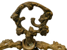 Load image into Gallery viewer, 20TH C ANTIQUE ART NOUVEAU BRASS FIREPLACE TOOL HOLDER ~ HUNTING DOG SCENE