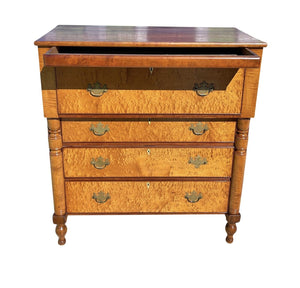 Antique Federal Bird's Eye Maple & Cherry Southern Chest of Drawers / Dresser