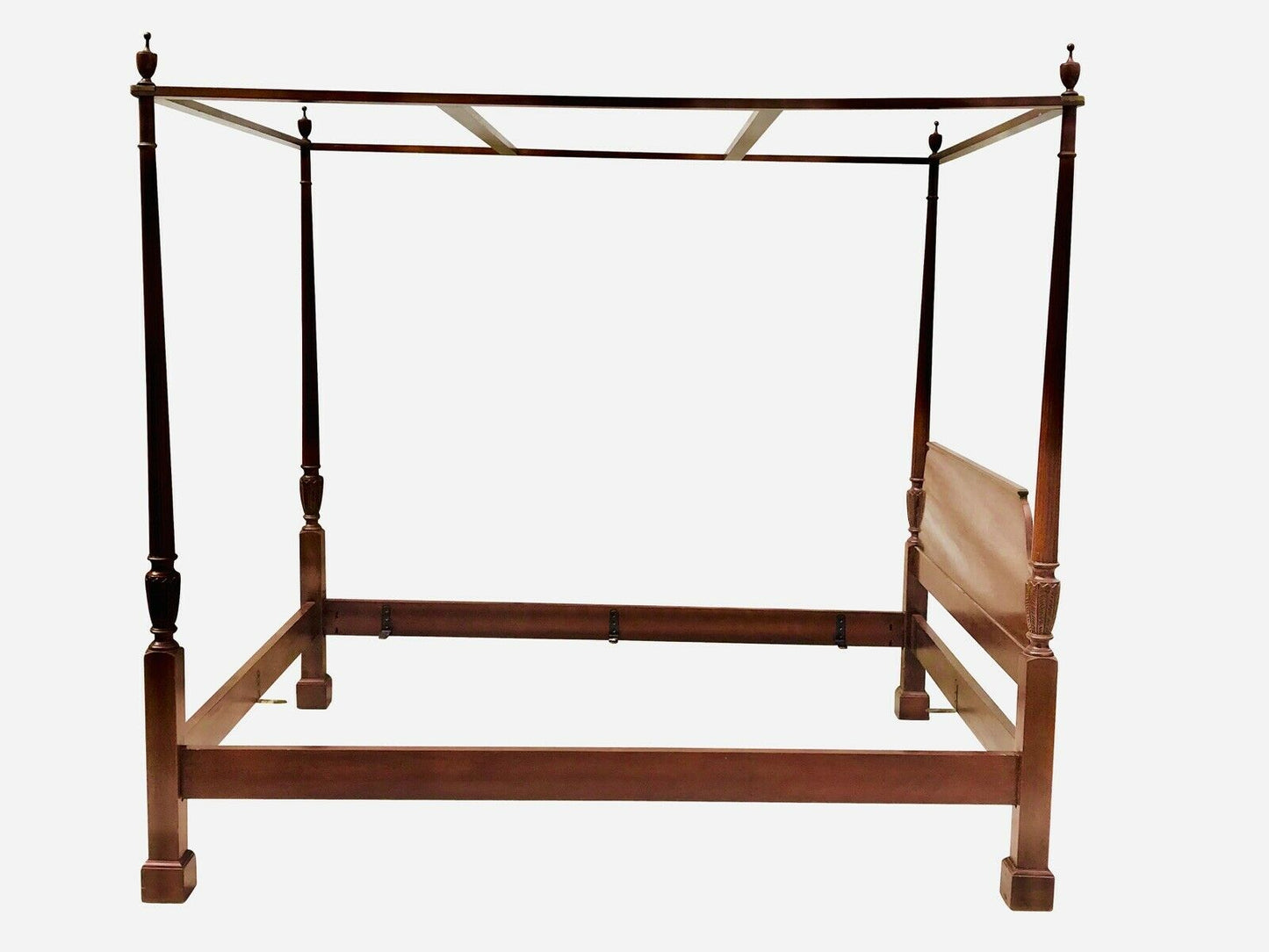 20TH C QUEEN SIZE MAHOGANY PLANTATION TESTER / CANOPY BED ~~ BAKER FURNITURE