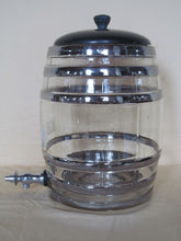 Load image into Gallery viewer, EXCELLENT VINTAGE ICE COFFEE DISPENSER IN CHROME &amp; GLASS BARREL SHAPE