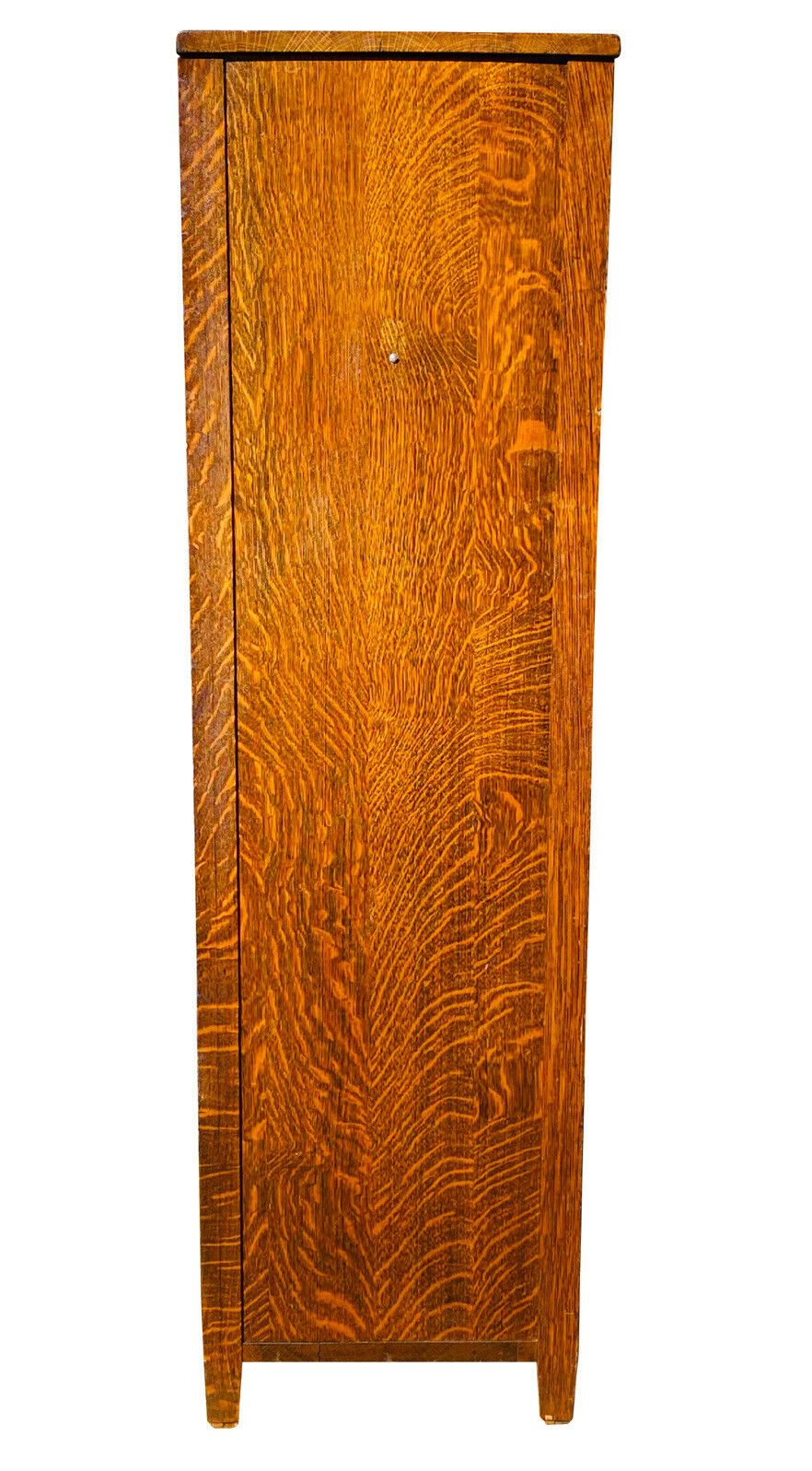 19TH C ANTIQUE VICTORIAN TIGER OAK WARDROBE / CABINET