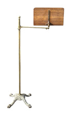 Load image into Gallery viewer, 19th C Antique Victorian Mahogany &amp; Brass Adjustable Music Stand
