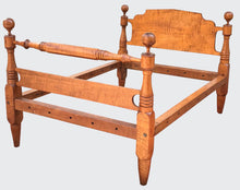 Load image into Gallery viewer, EXCEPTIONALLY FINE SOLID TIGER MAPLE FEDERAL CANNONBALL BED-BOLDEST &amp; BEST GRAIN