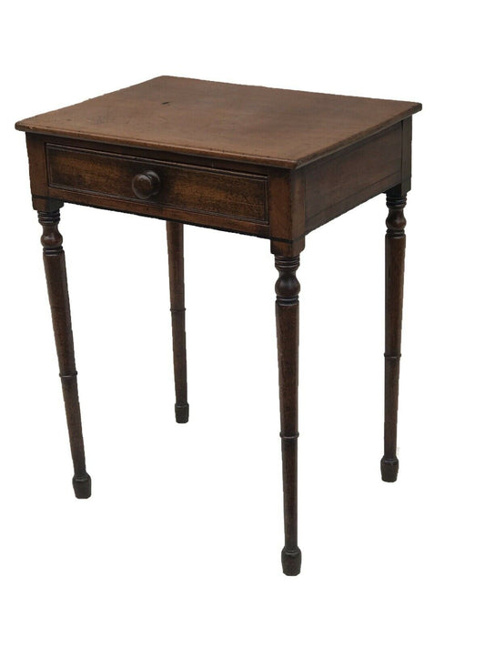 19TH C ANTIQUE SOUTHERN WALNUT SHERATON WORK TABLE ~~ NIGHT STAND / END TABLE